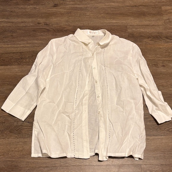 Vintage Tops - womens white button down dress shirt